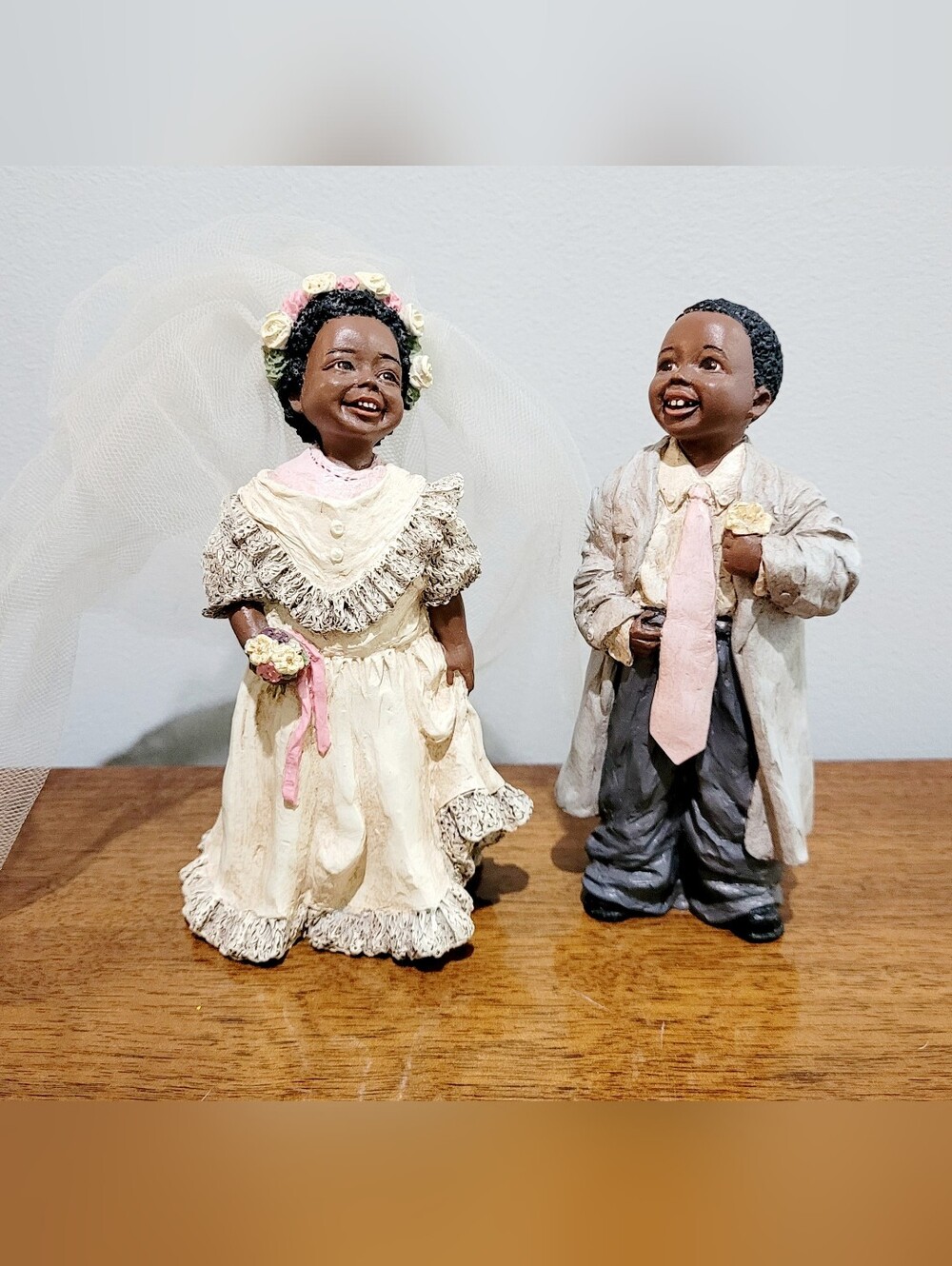 All God's Children Tangie & Robert Dress Up Bride Groom Collectible Figurines